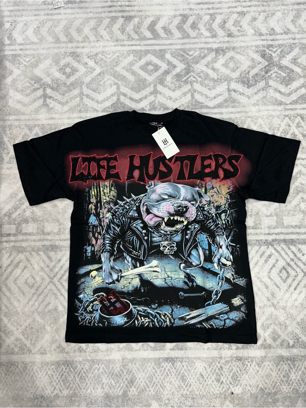 Black 'Lone Hustlers' Graphic Tee